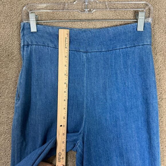 Free People Crop Jeans Womens 2 XS Mid Indigo High Rise Wide Leg Denim Pants - Picture 6 of 13
